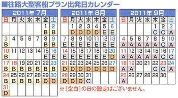大型客船用UP料金表