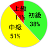 初級38%-中級51%-上級11%