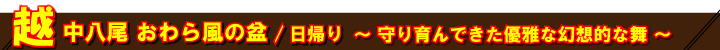 おわら風の盆ツアー