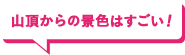 山頂からの景色はすごい！