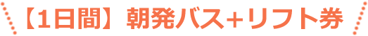 【1日間】朝発バス+リフト券