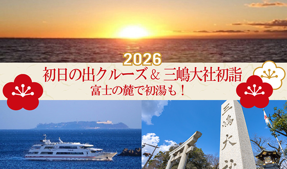 初日の出クルーズ&三嶋大社初詣と富士の麓で初湯ツアー