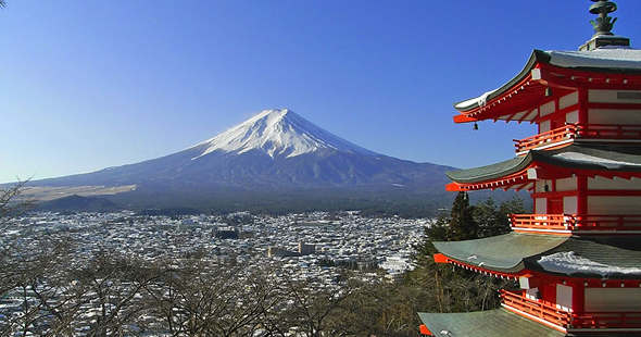 新倉山浅間公園からの初富士と新屋山神社初詣ツアー