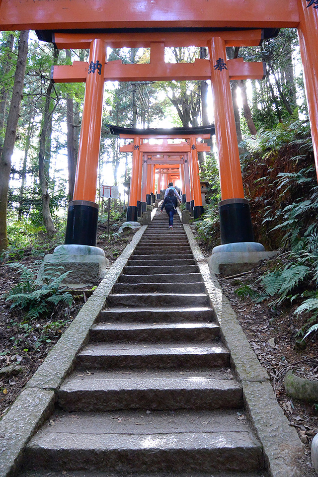 稲荷山の厳しい登り