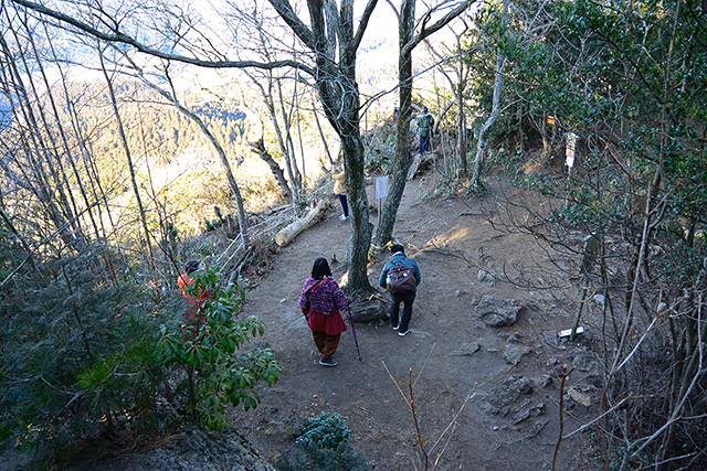 御岩山頂の奇岩上から