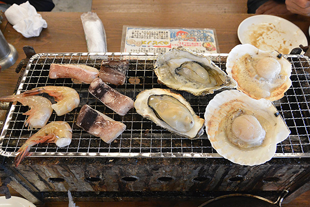 食べ放題の海鮮浜焼き