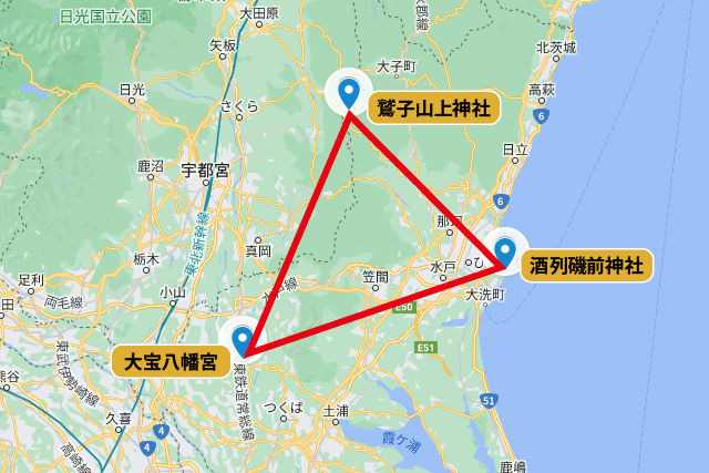 金運神社トライアングルMAP