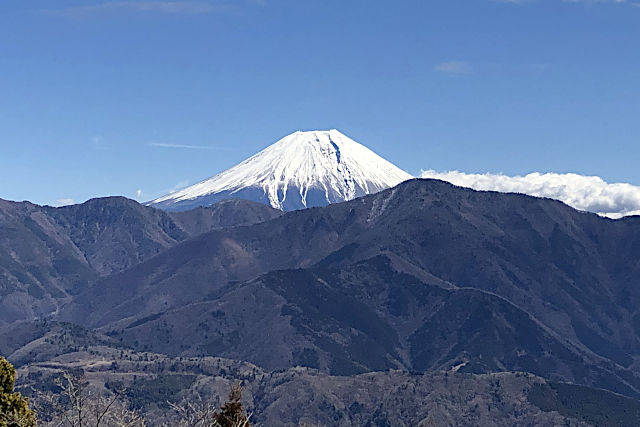 南側展望台からの眺望の富士山
