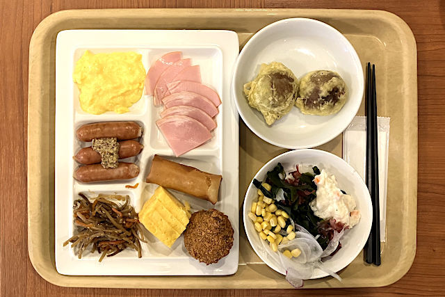 ホテルルートイン会津若松の朝食バイキング