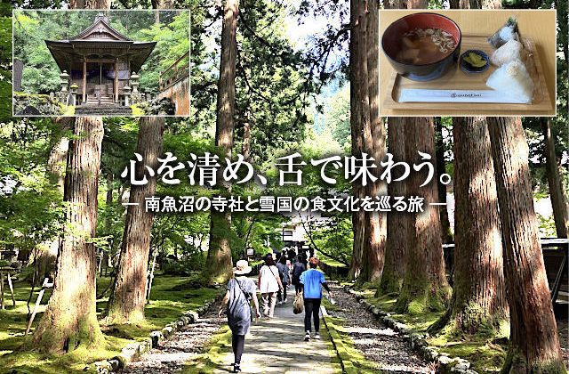 心を清め、下で味わう。南魚沼の寺社と雪国の食文化を巡る旅