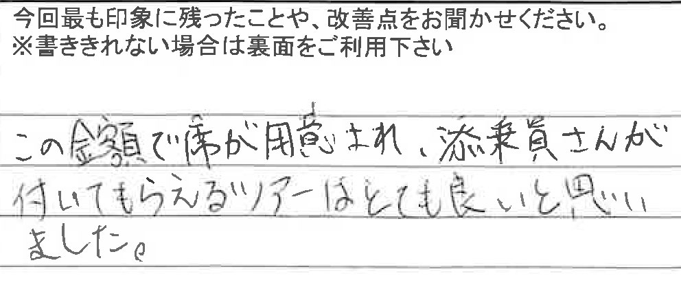 お客様からの感想