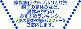 人気の夏休み格安バスツアーをご案内します