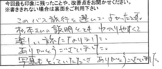 お客様からの感想