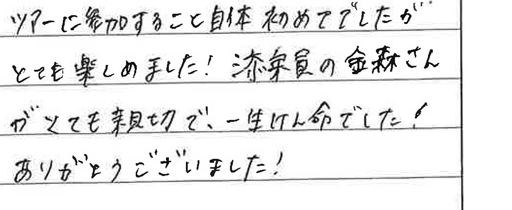 お客様からの感想