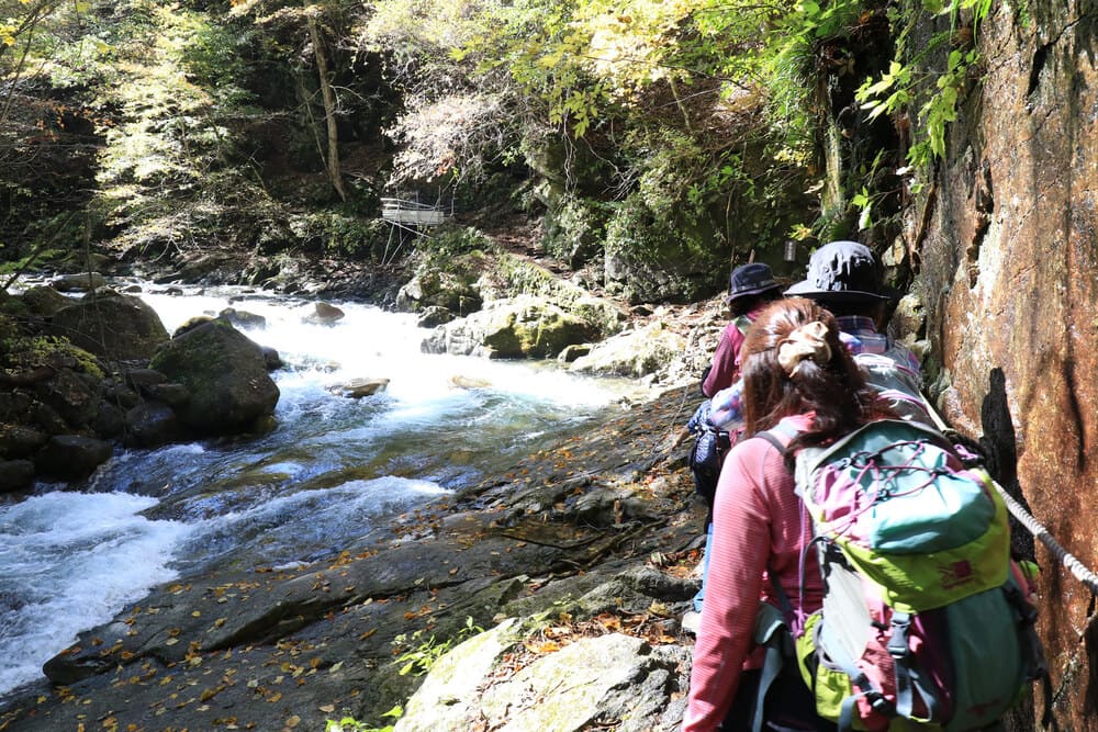清流のそばを歩くのが西沢渓谷の醍醐味