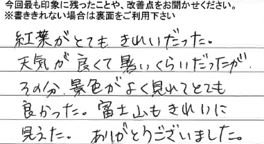 お客様からの感想