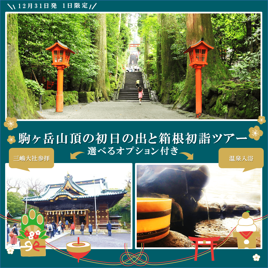 駒ヶ岳山頂の初日の出と箱根初詣