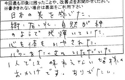 お客様からの感想