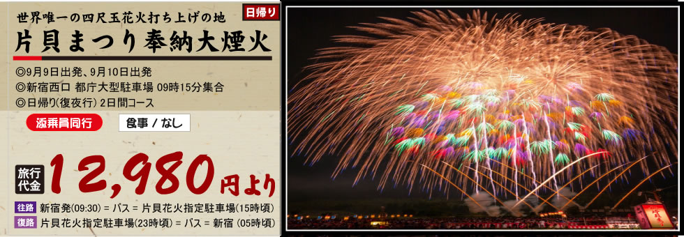 片貝花火バスツアー