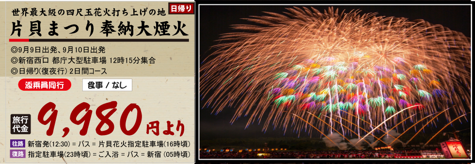 片貝花火バスツアー
