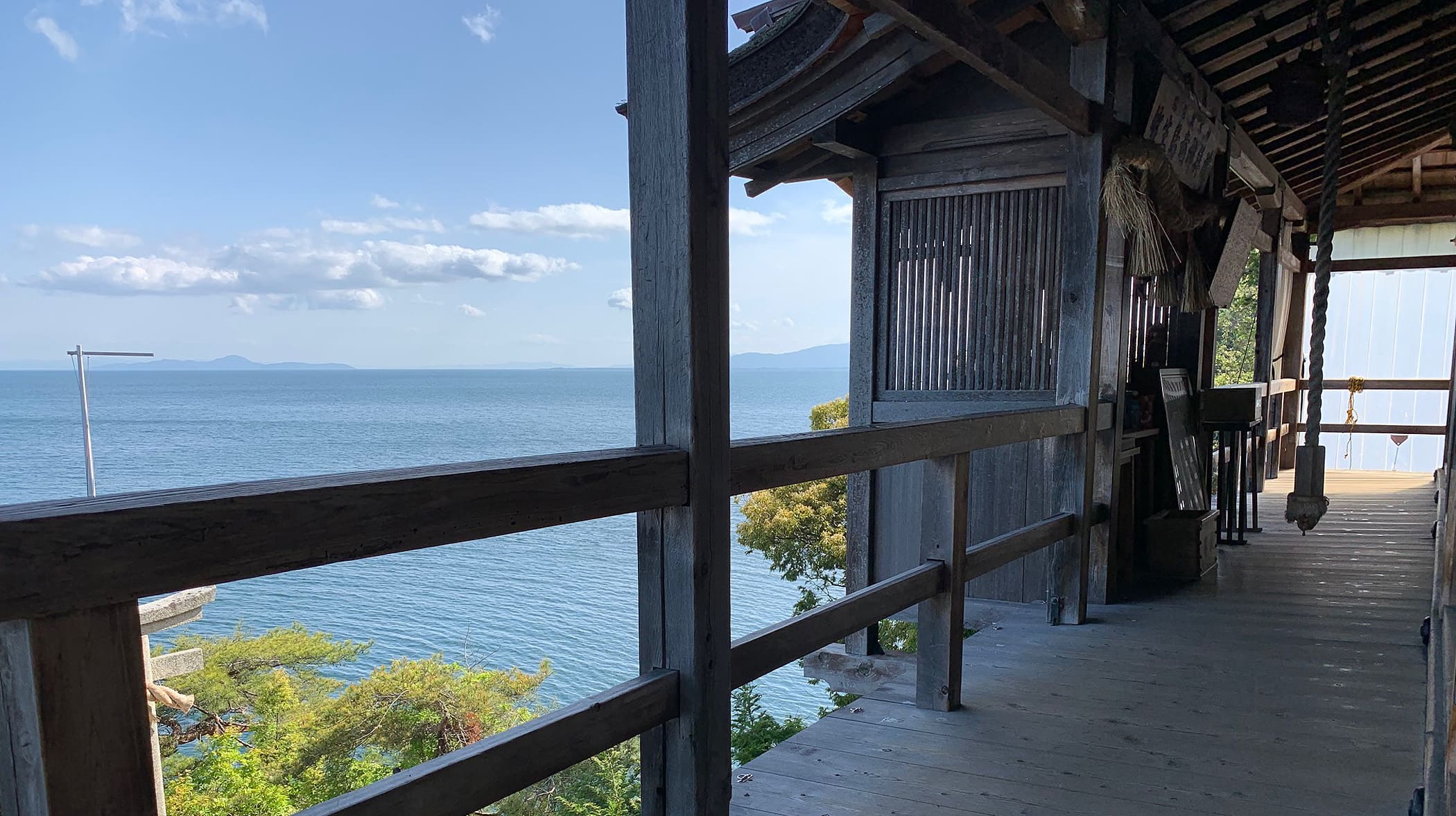 都久夫須麻神社　かわらけ投げ場所