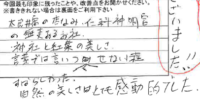 お客様からの感想