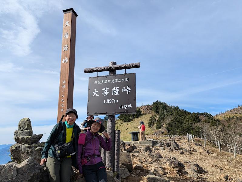 大菩薩峠の有名な道標にて