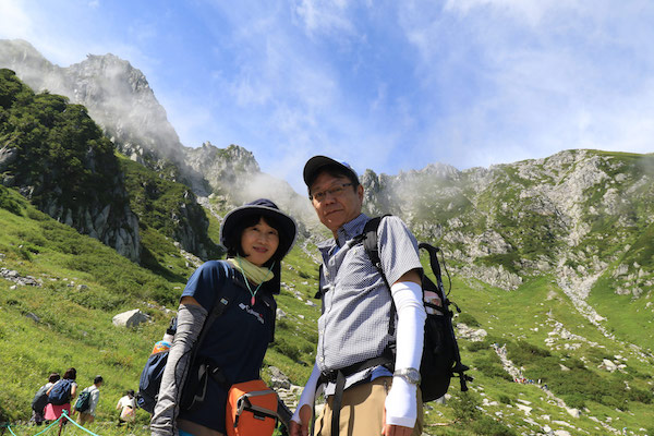 駒ケ岳を背景に記念写真絶景です