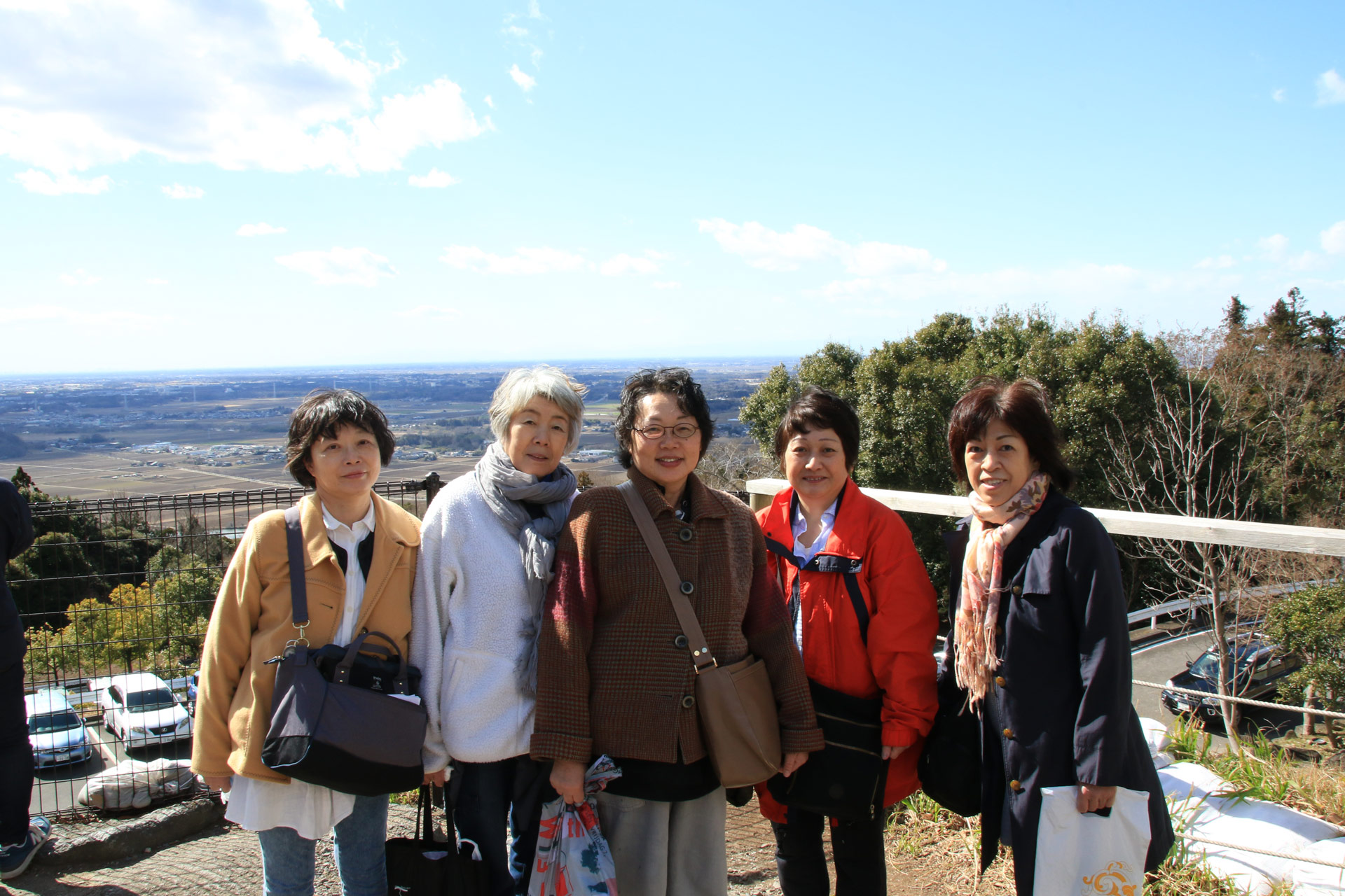 筑波山でみんなで記念写真。