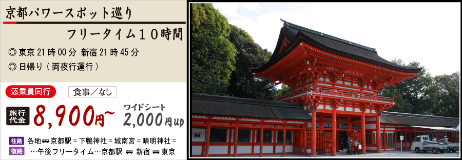 格安の京都観光バスツアー フリータイム付 日帰りバスツアー