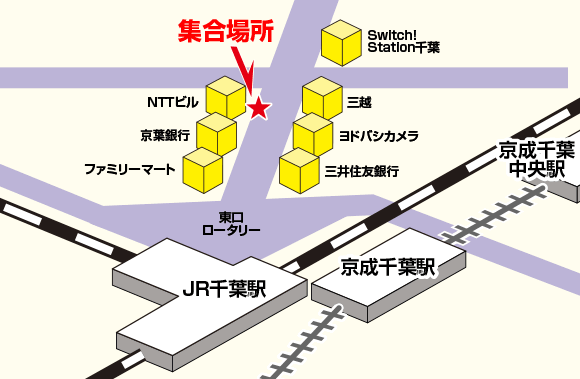 千葉駅東口 NTTビル前