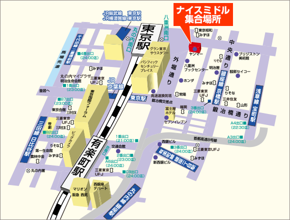 東京駅周辺マップ(ナイスミドルプランのみ)